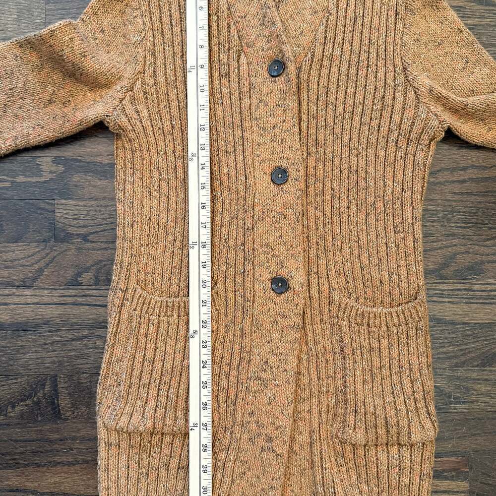 prAna Cardigan Womens Medium Brown Sweater Hood Ribbed Knitted Tunic Cottagecore - Picture 5 of 6